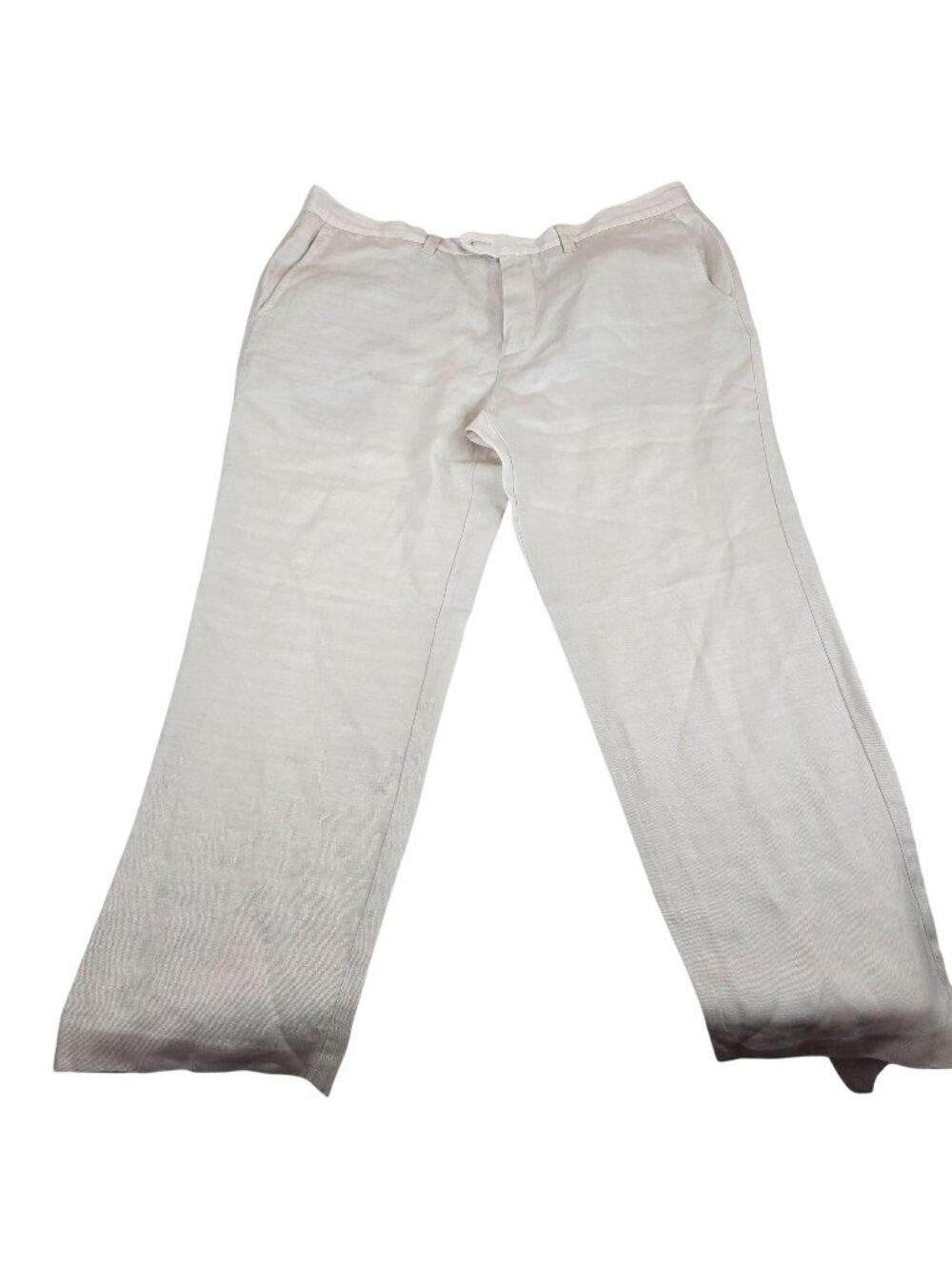 Tommy Bahama Mens Pants 35x32 Beige Linen Blend Relaxed Fit Flat Front